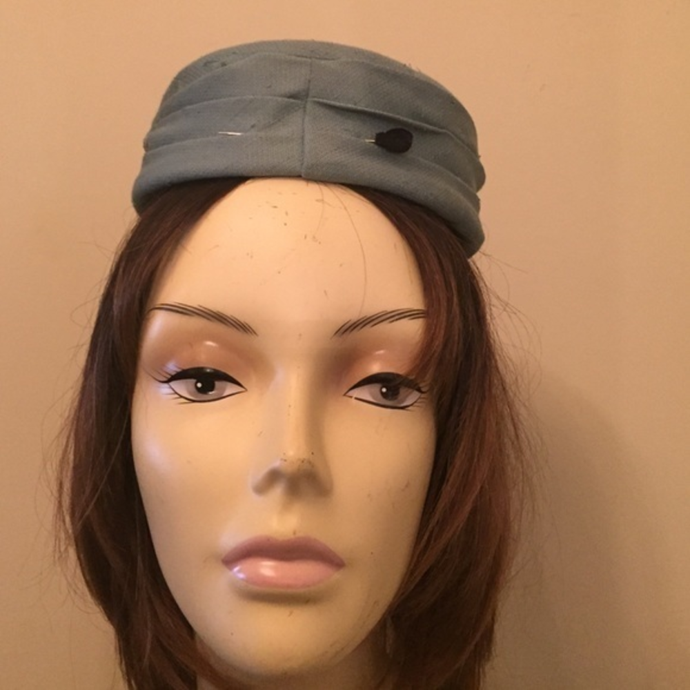VINTAGE GREEN PILLBOX Jackie O COCKTAIL HAT ONE SIZE